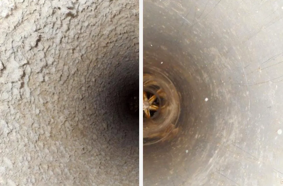 Round air ducts clean vs. dirty | Air Ducts | Sunshine Heating and Air Conditioning